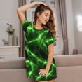thumbnail image 3 of Sikiie Green Lightning Print Women's Short-sleeved Nightdress, Round Neck Pullover Nightdress Pajamas Summer Home Wear, 3 of 6