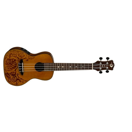 Luna Mo'o Solid Cedar Top Full Concert Ukulele w/ Gig Bag - Natural