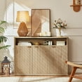 thumbnail image 4 of 45" Buffet Sideboard Cabinet, Coffee Bar with a Open Space, 3 Doors & Adjustable Shelves, Kitchen Storage Cabinet for Dining Room, Living room, Natural Oak, 4 of 9