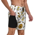 thumbnail image 2 of Sikiie Honey Print Men's Double Layer Swimming Trunks, Adjustable Waistband and Pockets Sports Swimming Trunks, Beach Swimwear-XX-Large, 2 of 6