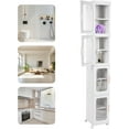 thumbnail image 5 of 4-Tier Narrow Slim Storage Cabinet Narrow Tall Cabinet Cart Storage Tower for Bedroom, Kitchen Narrow Cabinet Deep Tall Narrow Cabinet Slim Bathroom Cabinet Narrow Cabinet For Small Spaces, Modern, 5 of 10