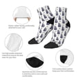 thumbnail image 3 of Goofa Blue Leaves Pattern Non Slip Socks with Grips for Elderly, Crew Socks Yoga Hospital Socks Cushioned Sole Gripper Socks for Men Women, 3 of 5