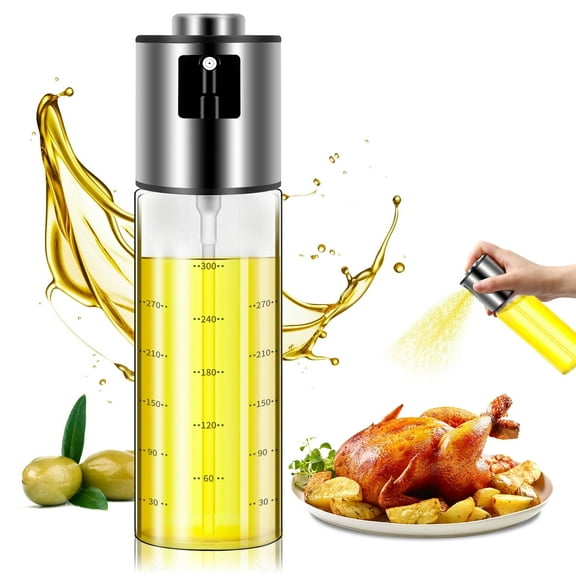 330ml Oil Sprayer, Glass - Stainless Steel Nozzle, 8.2X2.3 inch, for Cooking & Baking
