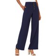 thumbnail image 1 of Lucy Paris Womens Diane Casual Wide Leg Pants, Blue, X-Large, 1 of 1