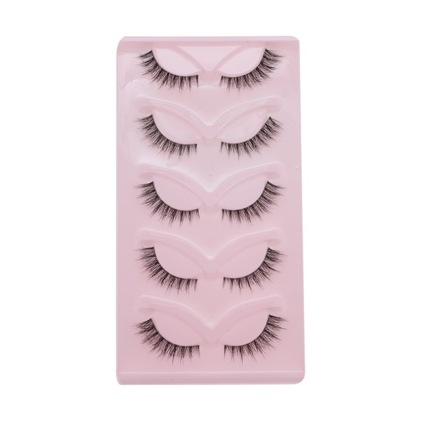 Unique Bargains 5 pares de pestañas postizas suaves 5D para Halloween en negro