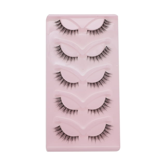 Unique Bargains 5 pares de pestañas postizas suaves 5D para Halloween en negro