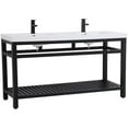 thumbnail image 3 of Elegant Decor Raya 60" Double Resin Top Metal Bathroom Vanity in Black, 3 of 14