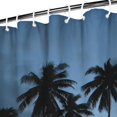thumbnail image 3 of Vibrant Summer Beach Palm Tree Shower Curtain 72x72, Quick-Dry Polyester with Hooks, Hawaii Island Sunset Bathroom Accent, 3 of 5