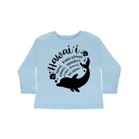 

Inktastic Hawaii Islands with Dolphin Gift Toddler Boy or Toddler Girl Long Sleeve T-Shirt