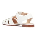 thumbnail image 3 of FSJ Women Vintage Closed Toe Flat Sandals Caged Comfort Adjustable Buckle Hollow Woven Roman Fisherman Sandals Size 6 White, 3 of 4