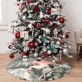 thumbnail image 5 of Lsque Tropical With Flamingos Print Christmas Tree Skirt, Tree Skirt with Ties or Velcro, Perfect for Holiday Decorations, Halloween, and New Year-36", 5 of 7