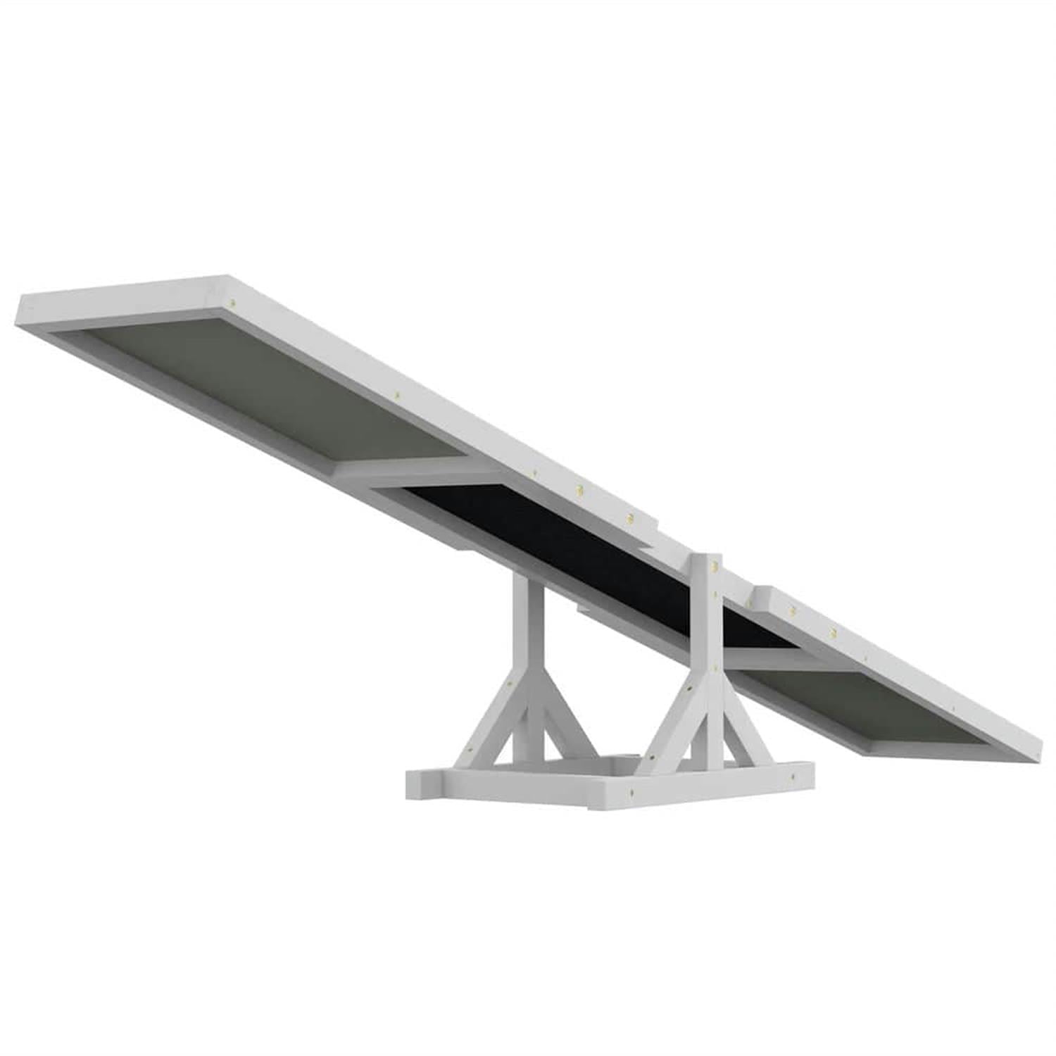 resenkos 70" Wooden Dog Seesaw for Training, Exercise, Pet Agility Equipment, Sturdy Playset, White