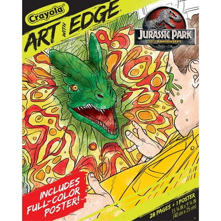 UPC: 0071662127374 | Crayola Art with Edge  Jurassic Park 30th Anniversary Coloring Pages  28 Pages  Adult Coloring