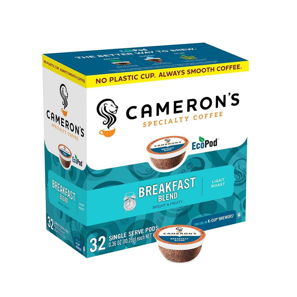Camerons Coffee Single Serve Pods, Breakfast Blend (32 Count of 0.36 oz Pods), 12.96 oz