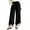 Black, variant on Womens Winter Casual Velvet Lace Palazzo Pants Elastic Waist Straight Wide Leg Travel Lounge Pants with Pockets