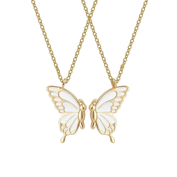 Yinguo Butterfly Necklace Pendant Two Pack Friendship Necklace Simple Colorful Butterfly Pendant Great Gift For Valentine's Day Thanksgiving