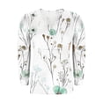 thumbnail image 5 of FNFHFY Shirts for Women V Neck Long Pleated Sleeve Shirt Dressy Floral Print Blouse Tops Cute Summer Fall T-shirt, 5 of 6
