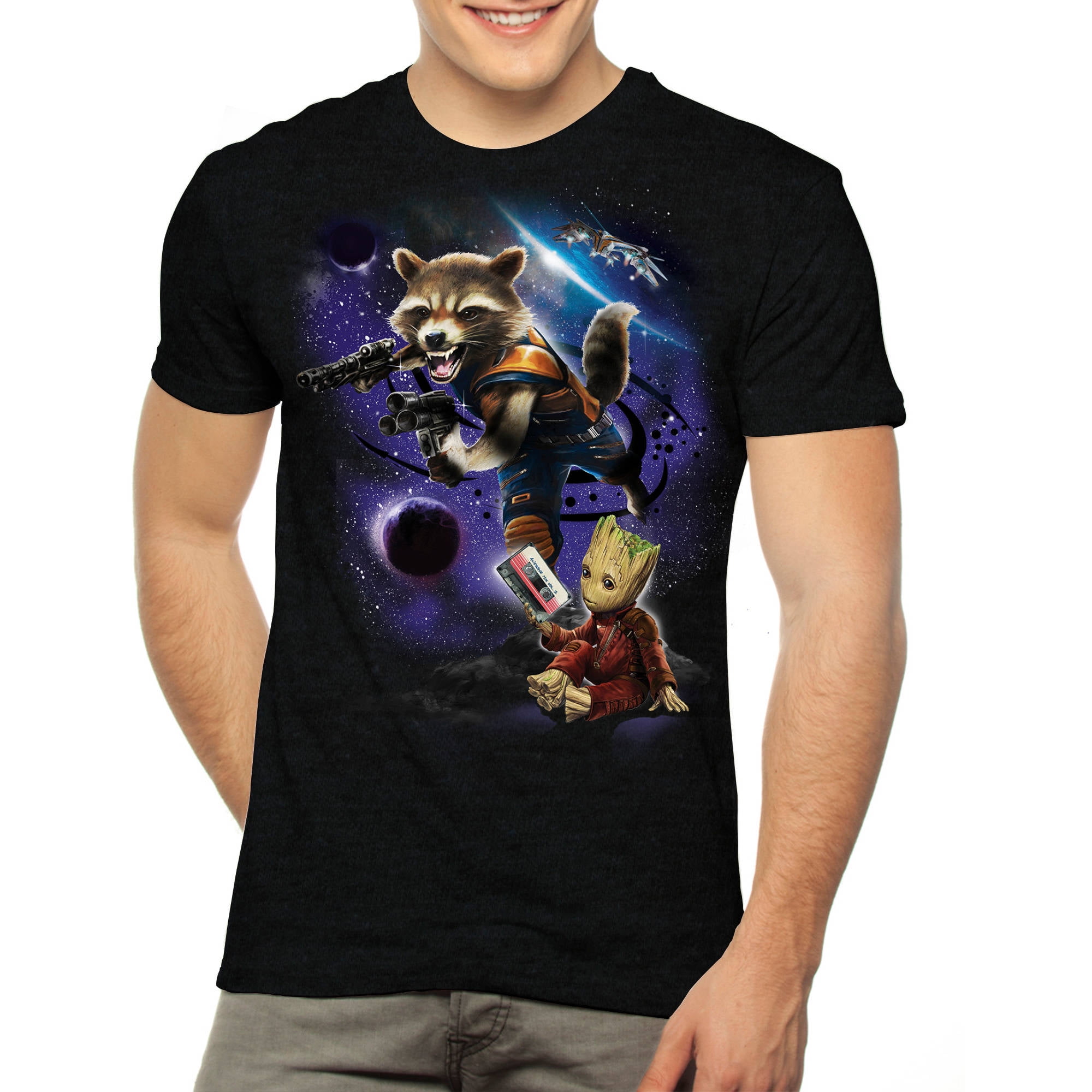 rocket raccoon and groot tee 