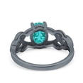 thumbnail image 3 of Solitaire Oval Celtic Ring Black Tone Paraiba Tourmaline CZ 925 Sterling Silver Size 8, 3 of 6