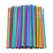 200 Pcs Colorful Plastic Long Flexible Straws. 0.23'' diameter and 10.2" long