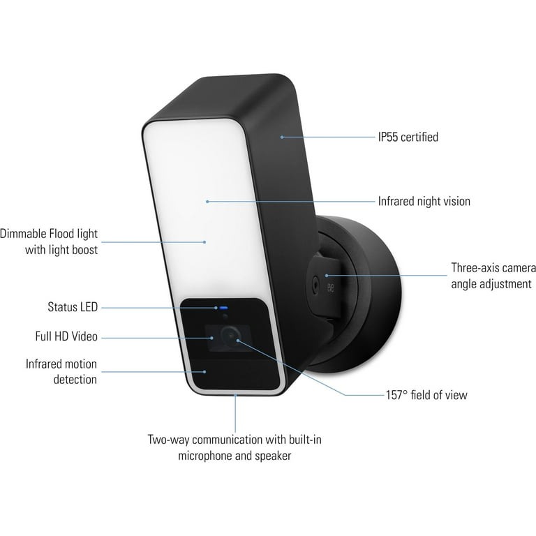 Eve Outdoor Cam Cámara Segura con Foco y Tecnología HomeKit Secure Video de  Apple