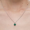 thumbnail image 3 of ANGARA Lab Grown Classic Round Emerald Solitaire Pendant for Women in 14K White Gold (Size-6mm) | May Birthstone, Birthday, Anniversary, Jewelry Gift for Women | Lab-Grown Emerald Necklace, 3 of 8