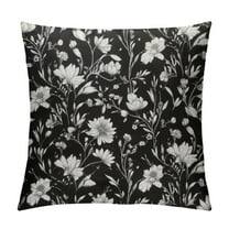 HOMICOZI Black and Whie Floral Pillow Covers Block Print Daisy Flower Decorative Throw Pillow Case Farmhouse Cushion Cover for Bedroom Sofa Living Room Couch Chair Office