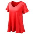 thumbnail image 2 of Doublju Women's Short Sleeves Flare Tunic Tops for Leggings Flowy Shirt with Plus Size, 2 of 4