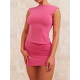 thumbnail image 2 of Coduop Womens Summer Two Piece Outfits Cami Crop Tops Bodycon Skirt Sets Mini Dress, 2 of 5