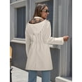 thumbnail image 4 of Rosvigor Women Hooded Raincoats Hiking Windbreaker Jackets Women Waterproof lined Long Coats Fall Winter Trench Coats, 4 of 7