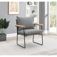 thumbnail image 2 of Dutton Armchair in Charcoal Fabric with Natural Arms and Black Sled Base, 2 of 10