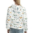 thumbnail image 7 of Daiia Sea Creatures Pattern Women's Fashion Hoodies & Sweatshirts with Kangaroo Pocket Hooded Sweatshirt with Eye-catching Drawstrings-Large, 7 of 7