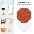 thumbnail image 5 of Leather Coasters with Heat-resistant for Drinks, Cute Pizza Red -标题2 Octagon, 5 of 5