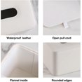 thumbnail image 4 of ABCISI PU Leather Tissue Box Cover with Magnetic Closure, Waterproof and Scratch-Resistant, Square Tissue Box Holder with Rounded Edge Design for Bedroom,Living room,Bathroom and Office(Beige,Square), 4 of 12
