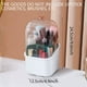 thumbnail image 5 of Soporte cuadrado para brochas de maquillaje, contenedor giratorio de 360 ​​grados para brochas de maquillaje, soporte de maquillaje impermeable con tapa (blanco), 5 of 5
