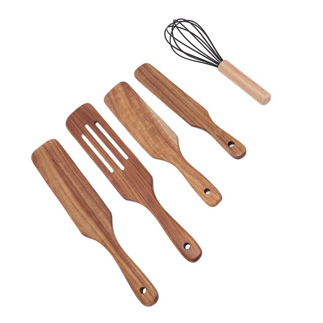 For Wooden Utensil Set Kitchen Wooden Spoon for Cooking Spatula Egg Whisk Comfort Grip Easy To Clean
