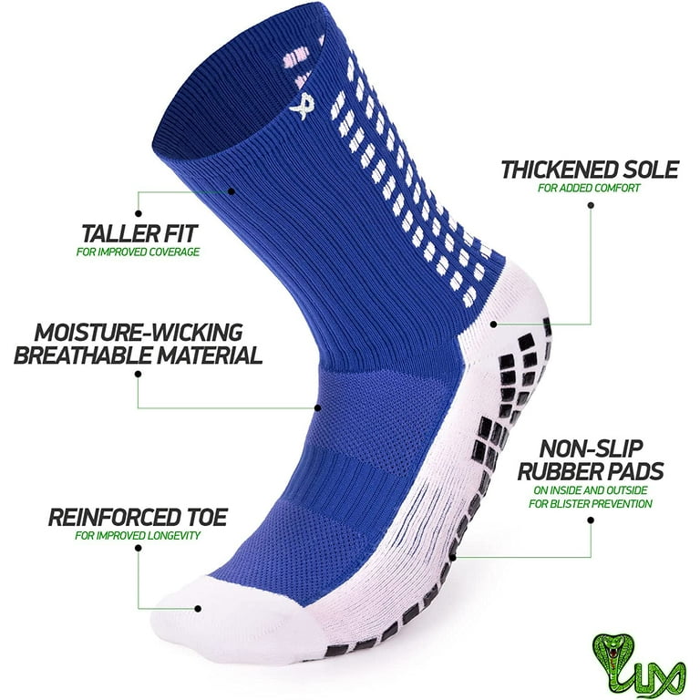 LUX Anti Slip Soccer Socks,Non Slip Football/Basketball/Hockey Sports Grip  Pads Socks…