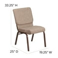 thumbnail image 4 of Flash Furniture Hercules Series 18.5"W Upholstered Adult Church Chair with Book Pouch, Beige, 4 of 12