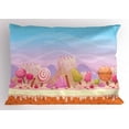 thumbnail image 2 of Ambesonne Dessert Pillow Sham, Fanciful Candy Road, 26" X 20", Multicolor, 2 of 2