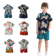 thumbnail image 2 of Teen Flower Short Sleeve Shirt Hawaiian Vacation Shorts Two-Piece Suit-week, 2 of 4