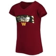 thumbnail image 2 of Girls Youth New Era Burgundy Washington Commanders Reverse Sequin Wordmark V-Neck T-Shirt, 2 of 3