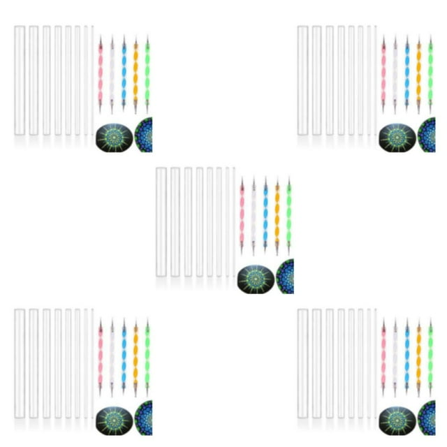 kurtrusly 13 Pcs Outils de Pointillage Mandala Vibrants et Polyvalents pour Peintures Colorées 5 Ensembles