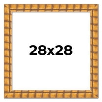 28x28 Frame Beige Real Wood Picture Frame Width 3 inches | Interior Frame Depth 0.5 inches |