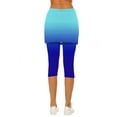 thumbnail image 4 of CheerKidz Women's Summer 2-Piece Yoga Pants Set Vacation Skirt with Sports Shorts High Waist Elastic Waistband Comfy Athletic Outfit Calf Length Short Pants(Blue,L), 4 of 6