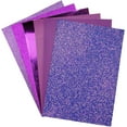 thumbnail image 2 of 6 Pieces 8x12 Inch (21x30cm) Faux Leather Sheets Purple Color Series Fine Chunky Glitter Litchi Patent Skin Texture Faux Leather Fabric for Bow Earring Making DIY Craft, 2 of 5