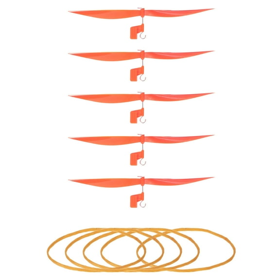 Uxcell Plastic Propeller, Propeller Props Blade with Rubber Band Hooks Helicopter Kit 7" Fold Resistant for STEM Activities Powered Airplanes DIY Science(Orange, Pack of 5)