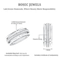 thumbnail image 6 of Rosec Jewels Lab Grown Diamond Ring - Unisex Wide Band Gender Neutral - Ready to Gift for Anniversary, 925 Sterling Silver, US 4.00, 6 of 7