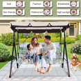 thumbnail image 6 of Replacement Cushions for Swing, Waterproof Porch Swing Cushion, 2-3 Seat Outdoor Bench Cushion with Backrest for Patio Furniture Garden Porch Loveseat Glider Pad (Bamboo Leaves 70*40in), 6 of 7