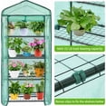 thumbnail image 3 of Simenmax 4-Tier Mini Greenhouse with PVC Cover, 27'' Portable Greenhouse for Seed Starting, Plants, Herbs,Green, 3 of 7