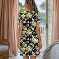 thumbnail image 3 of Yuyamidu Flowers Print Nightgowns for Women Button Down Sleep Shirt Short Sleeve Nightshirt Summer Casual Lounge Dress, 3 of 6